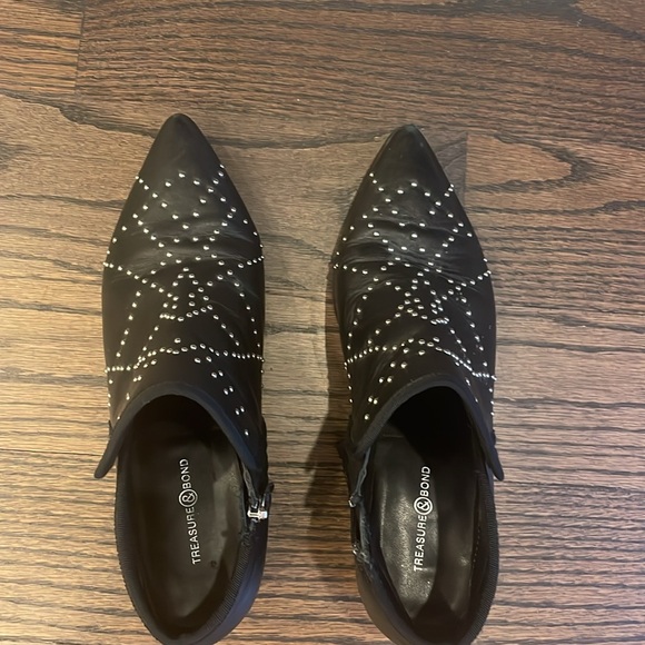 Black silver studded booties. Size 8. - Picture 3 of 4